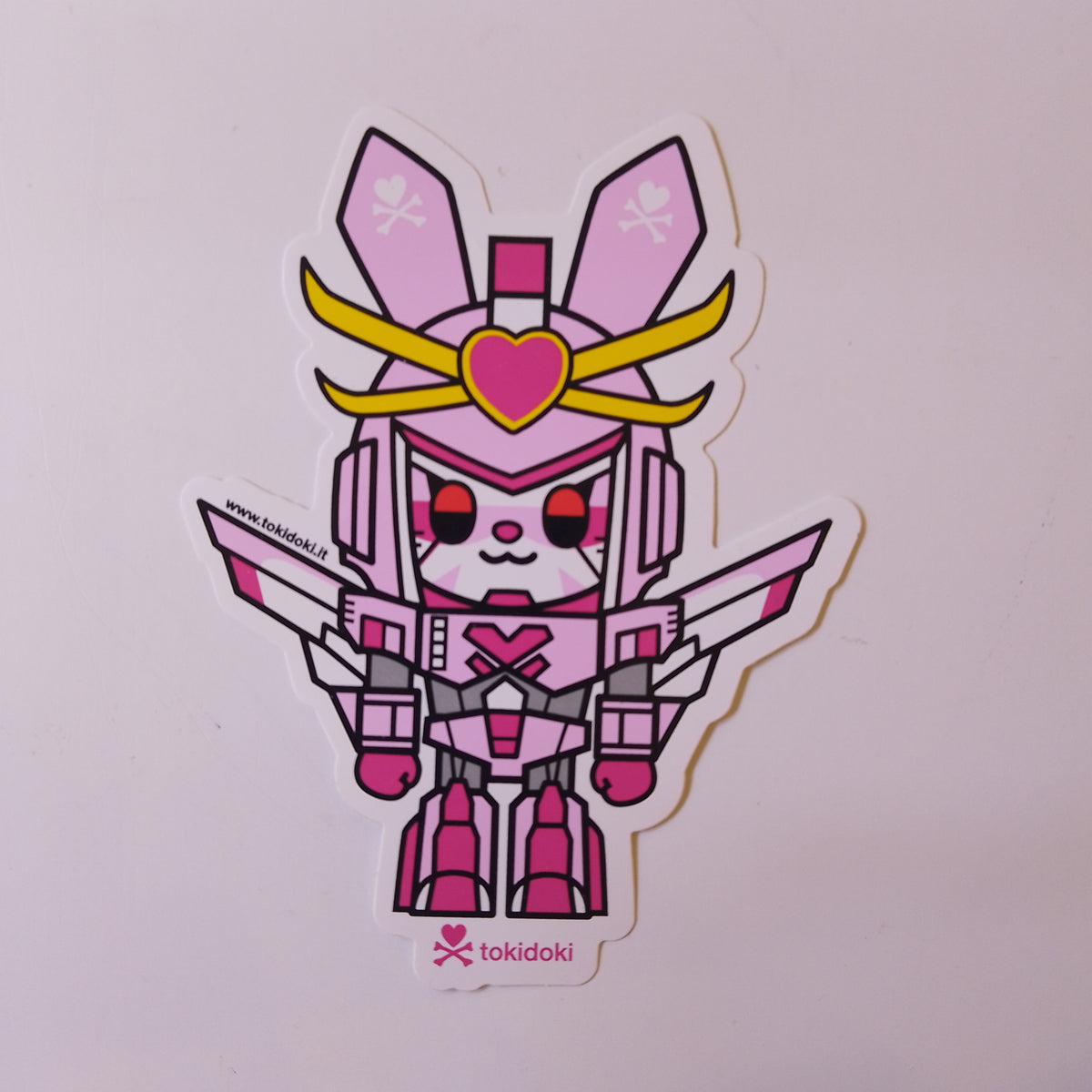 Pink Sakura Samurai Die Cut Sticker by Tokidoki