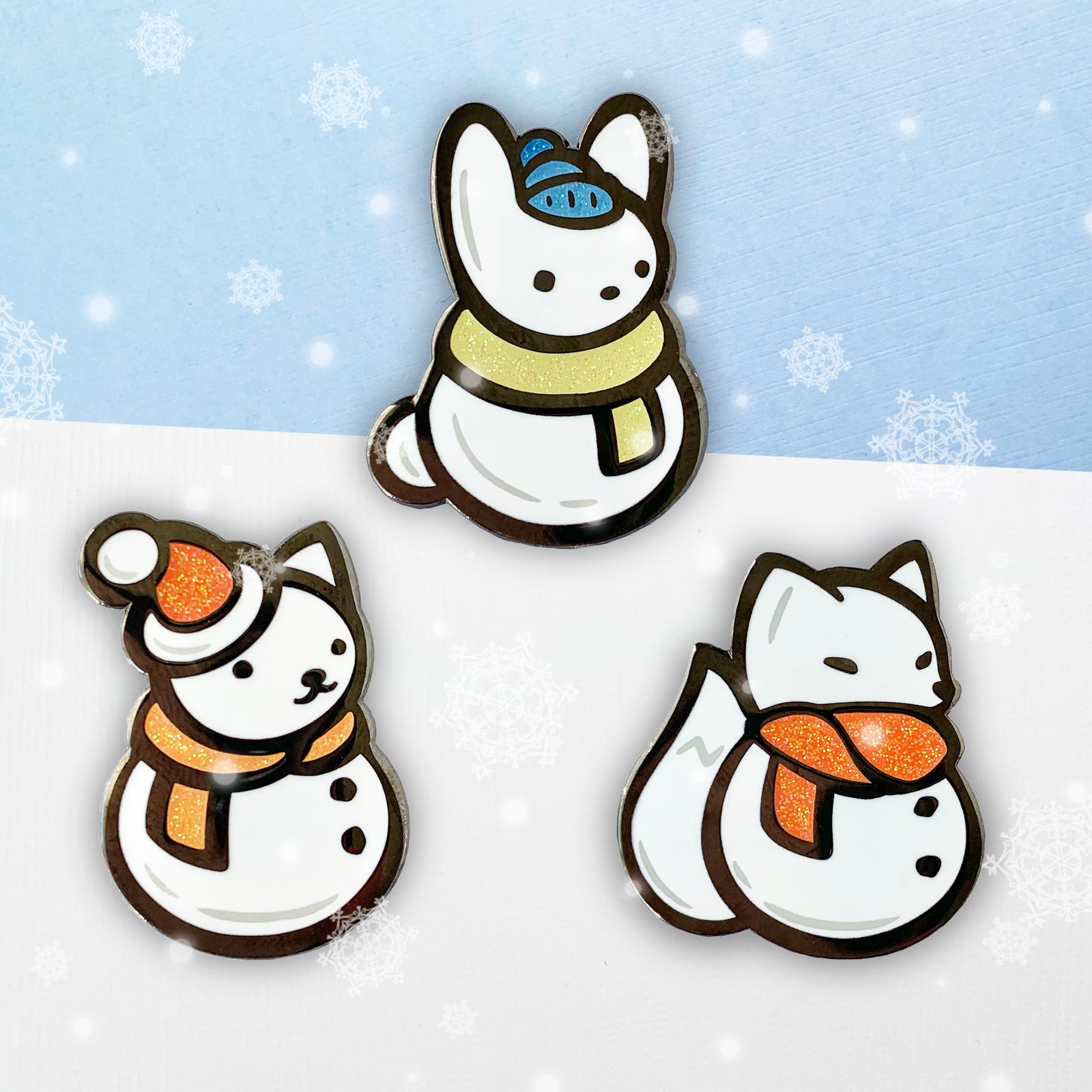 Cat Snowanimal Enamel Pin by Shumi Collective