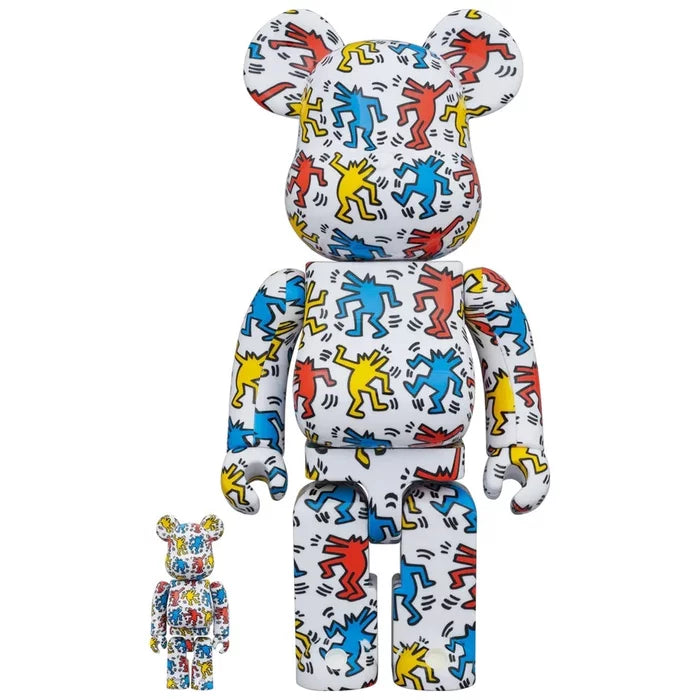 Keith Haring #9 100% + 400% Bearbrick Set by Medicom Toy