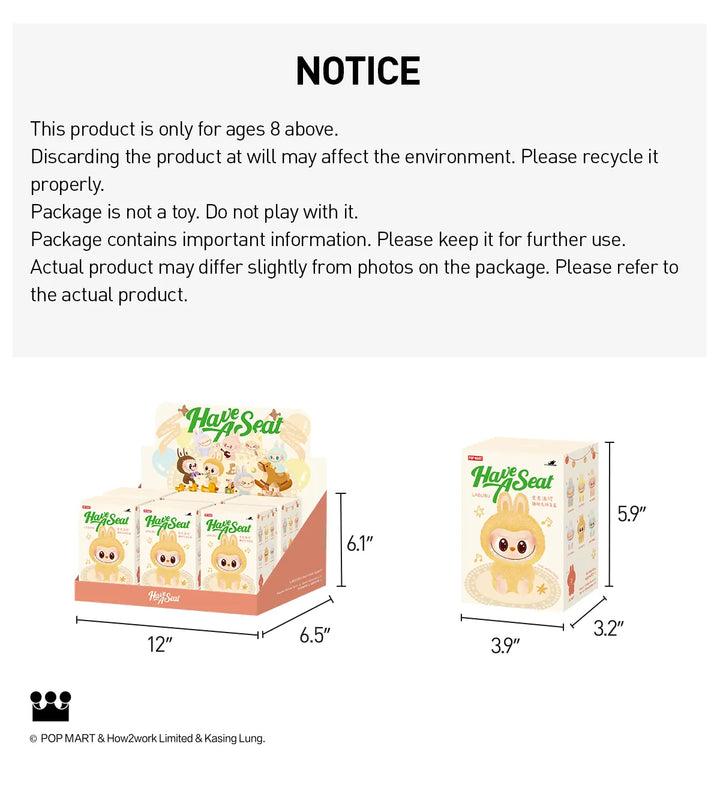 The Monsters Labubu Have A Seat Vinyl Face Blind Box by POP MART