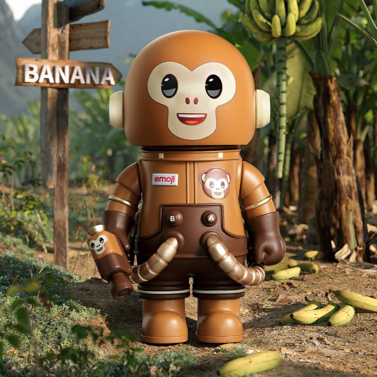 Mega Space Molly 100% × emoji Series by POP MART - Mindzai