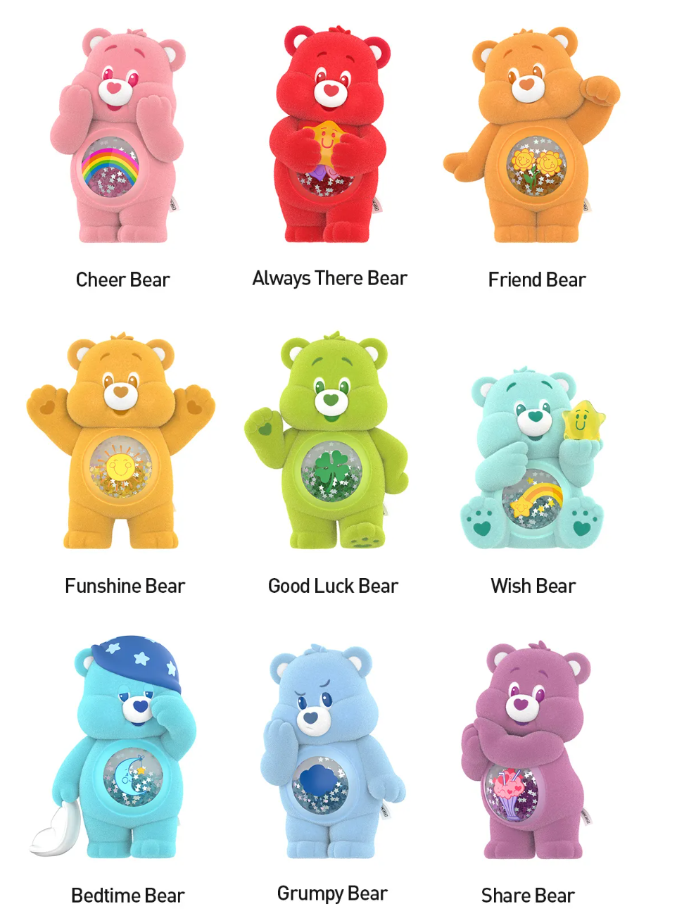 Care Bears POP MART Colorful Hugs フィギュア Care Bears Colorful Hugs Series Figures BLIND BOX - Pop Mart