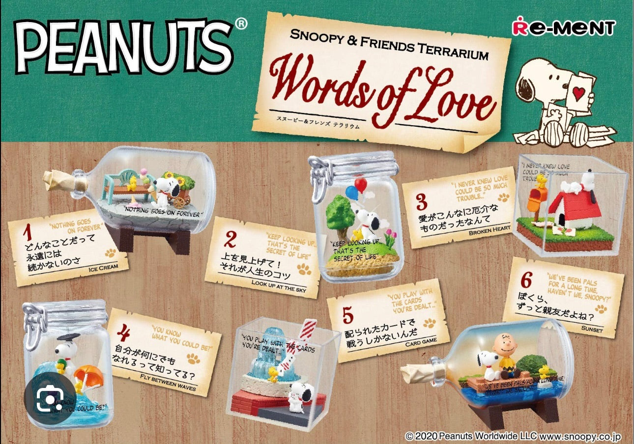 Re-ment Peanuts Snoopy & Friends Terrarium Words of Love One single blind box - 1
