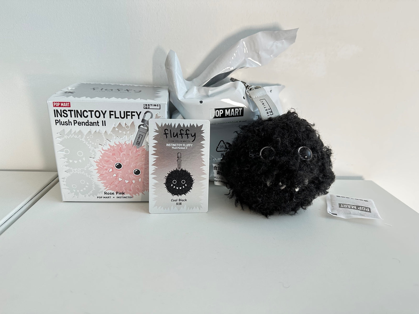 Coal Black - INSTINCTOY FLUFFY Plush Pendant II by POP MART