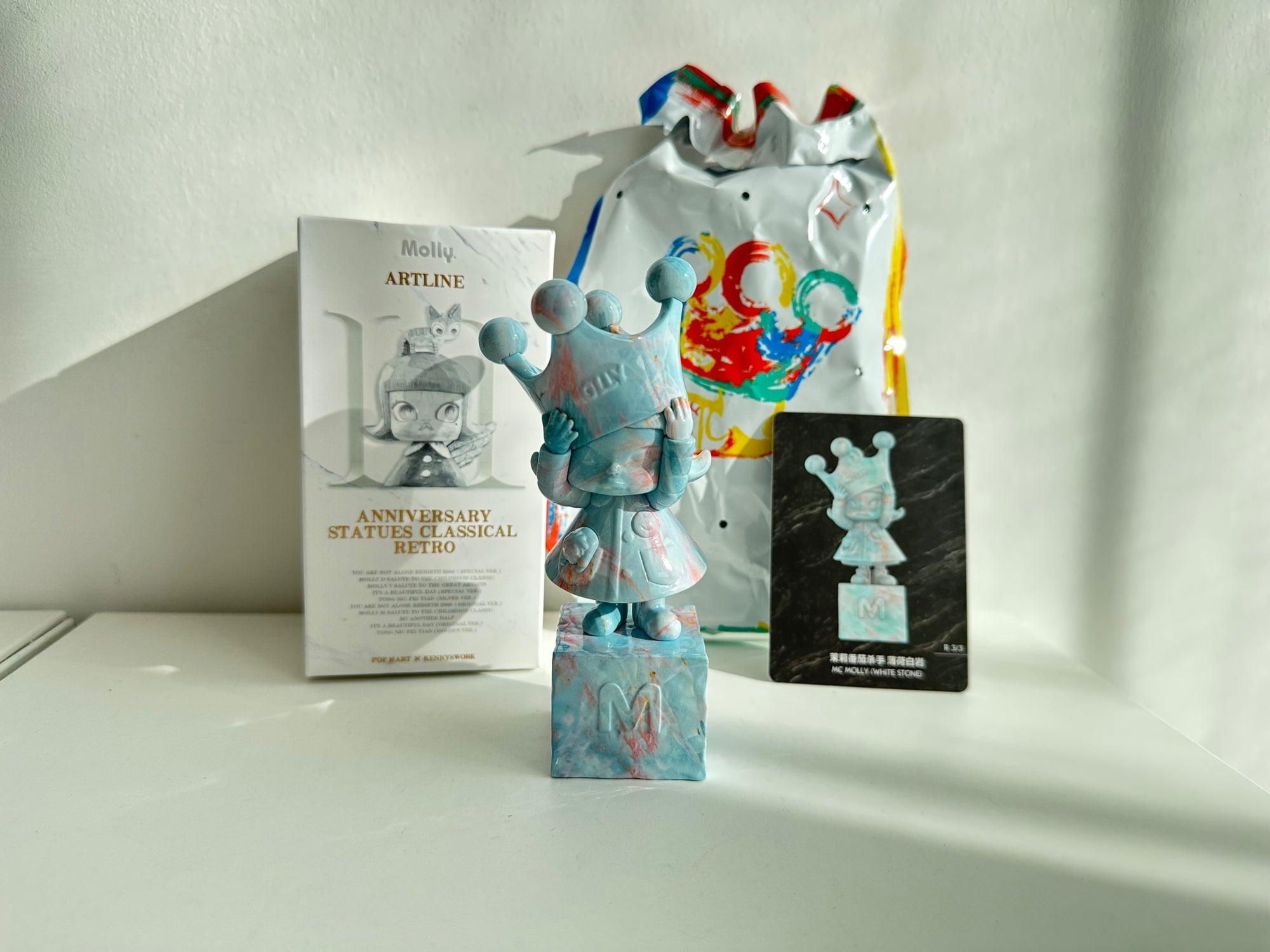 MC MOLLY (WHITE STONE) (Secret 3)- MOLLY Anniversary Statues Classical Retro 2 Series Figures by POP MART - 2