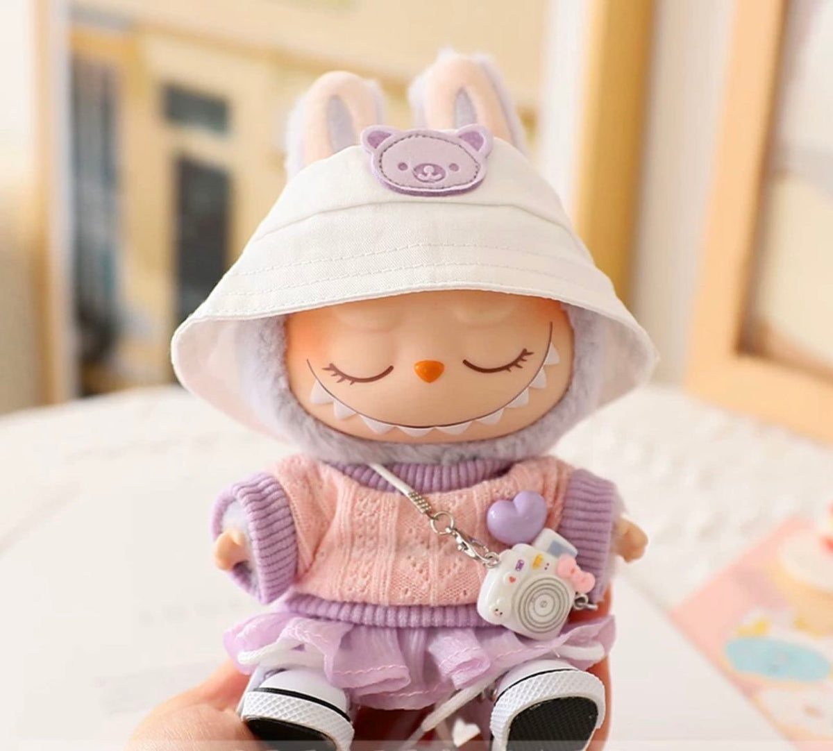 Purple Knited Sweater Full Set - Labubu Clothes for Have A Seat - 1