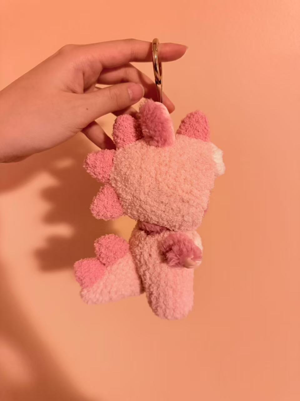 Crochet Pink Dino - Labubu Clothes For Exciting Macaron - 1