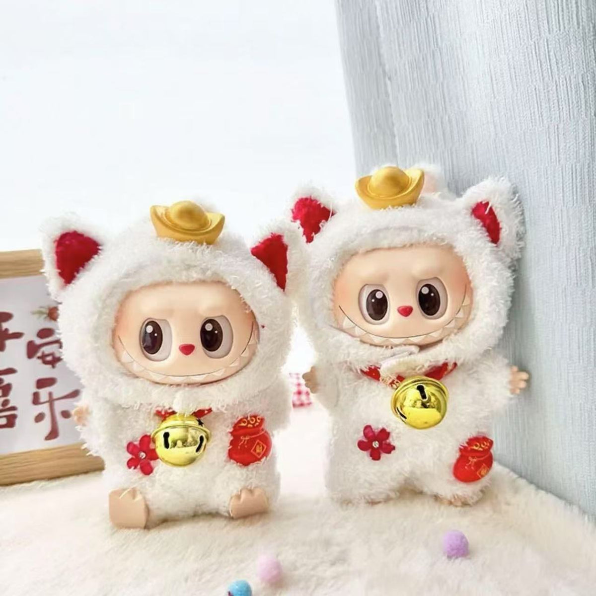 Fluffy Lucky Cat - Labubu Clothes for Have A Seat or Exciting Macaron - 1