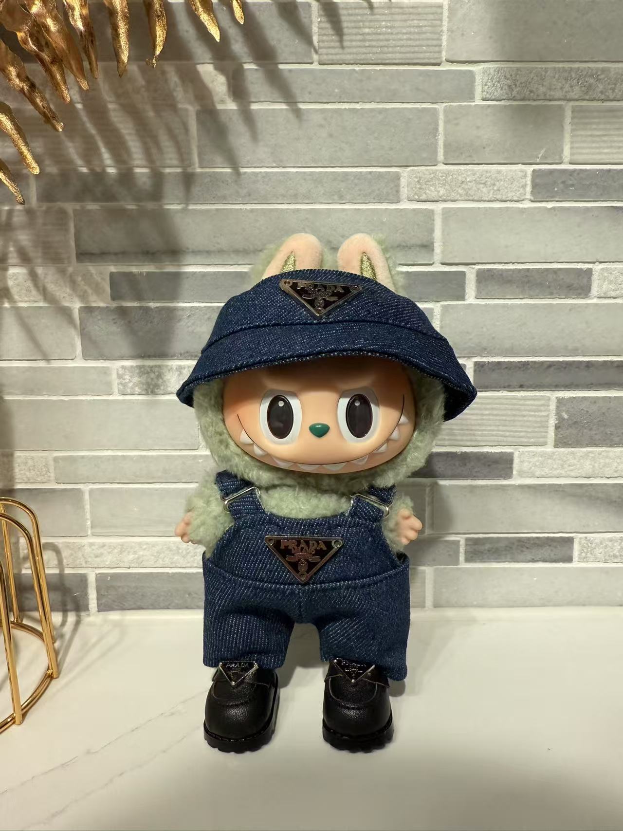 PD Jean Suspender Outfit  - Labubu Clothes for Exciting Macaron  - 1