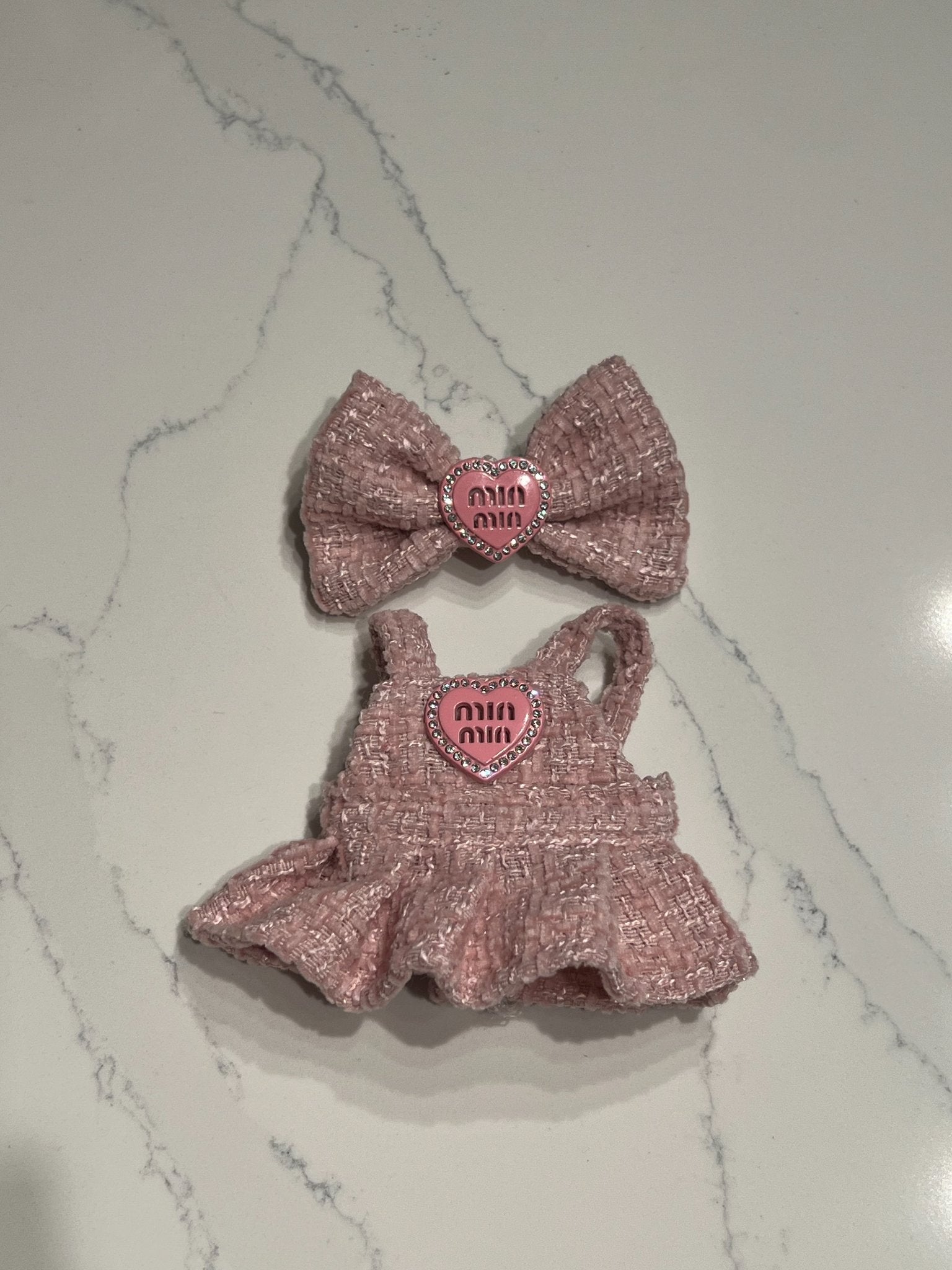Pink Dress + Bow - Labubu Clothes for Have A Seat - 1