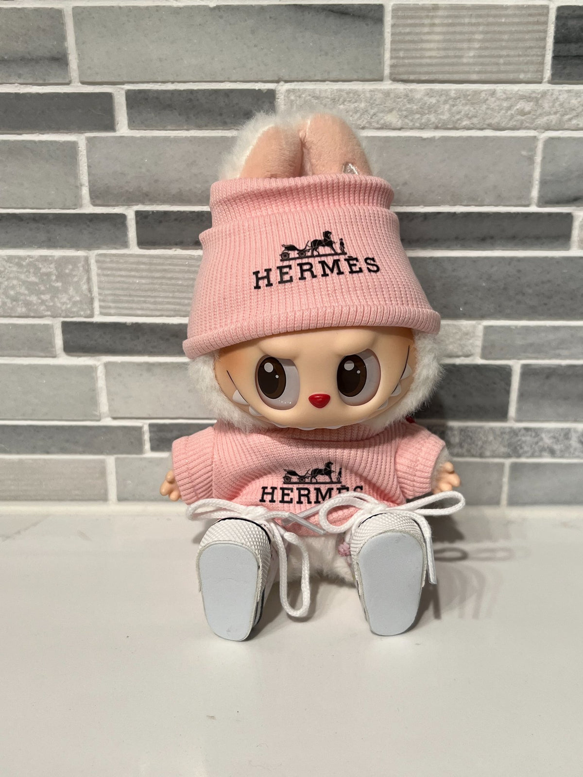 Pink &quot;H&quot; Outfit  - Labubu Clothes for Have A Seat - 1
