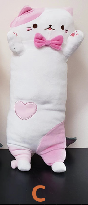 Heart Pink Ear Cat Plush 40cm (Japan Edition)