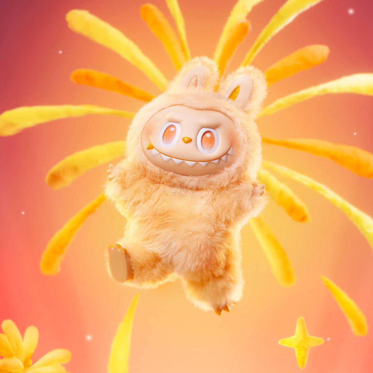 Happiness Labubu (Peach) - The Monsters Big Into Energy Vinyl Plush Pendant - Pop Mart