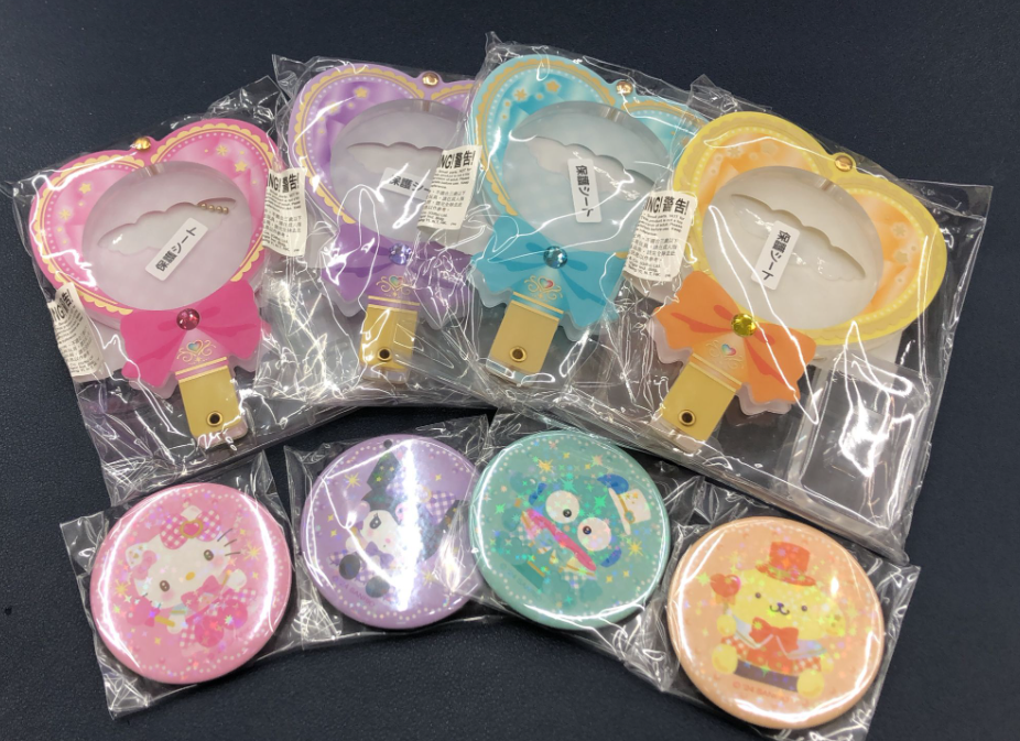 Sanrio Acrylic Wand &amp; Button Badge MIX &amp; MATCH  Set of 2  (Japan Limited Edition) - SANRIO