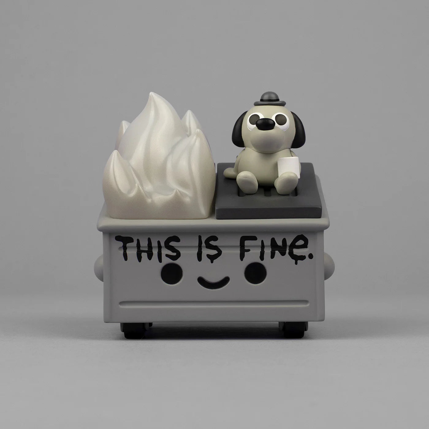 Dumpster Fire "This Is Fine" (Newsprint Edition) Vinyl Figure by 100% Soft