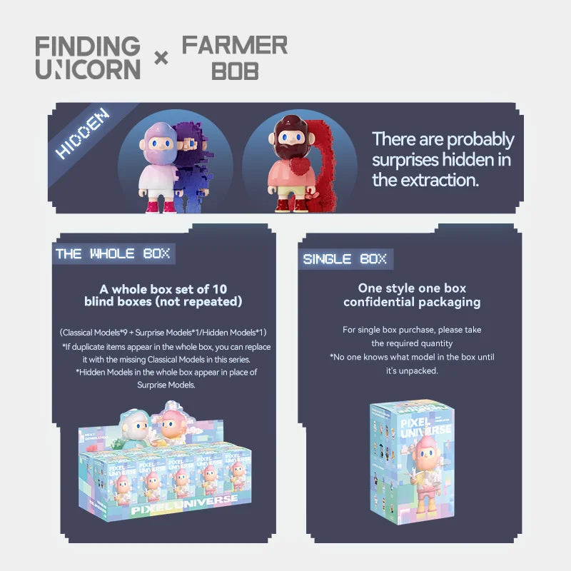 Farmer Bob Next Generation Pixel Universe Blind Box Series by Finding Unicorn
