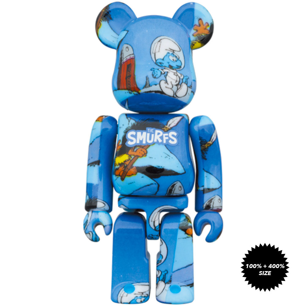 The Smurfs The Astrosmurf 100% + 400% Bearbrick Set by Medicom Toy