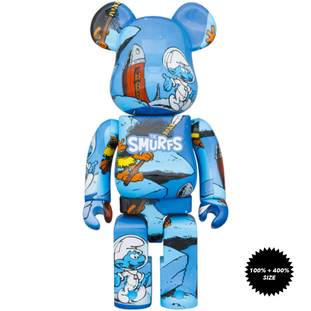The Smurfs The Astrosmurf 100% + 400% Bearbrick Set by Medicom Toy