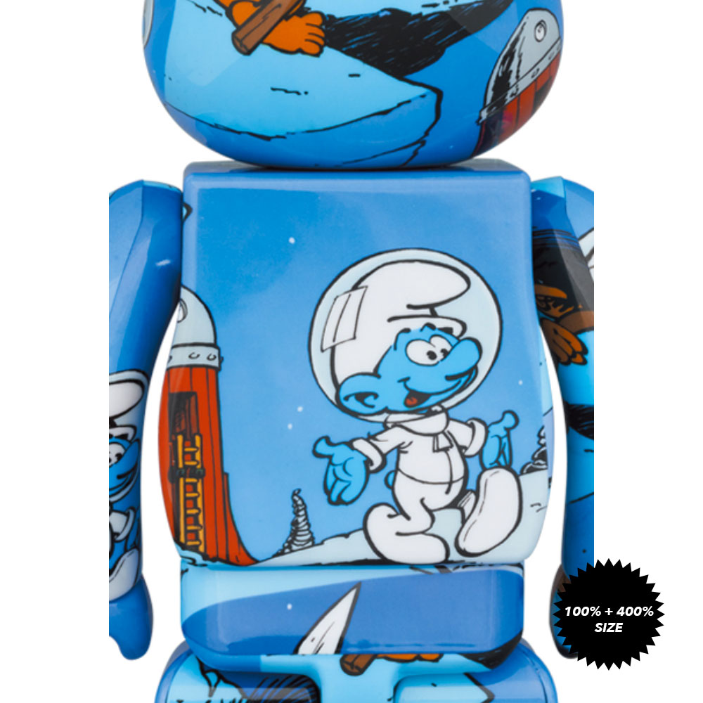 The Smurfs The Astrosmurf 100% + 400% Bearbrick Set by Medicom Toy