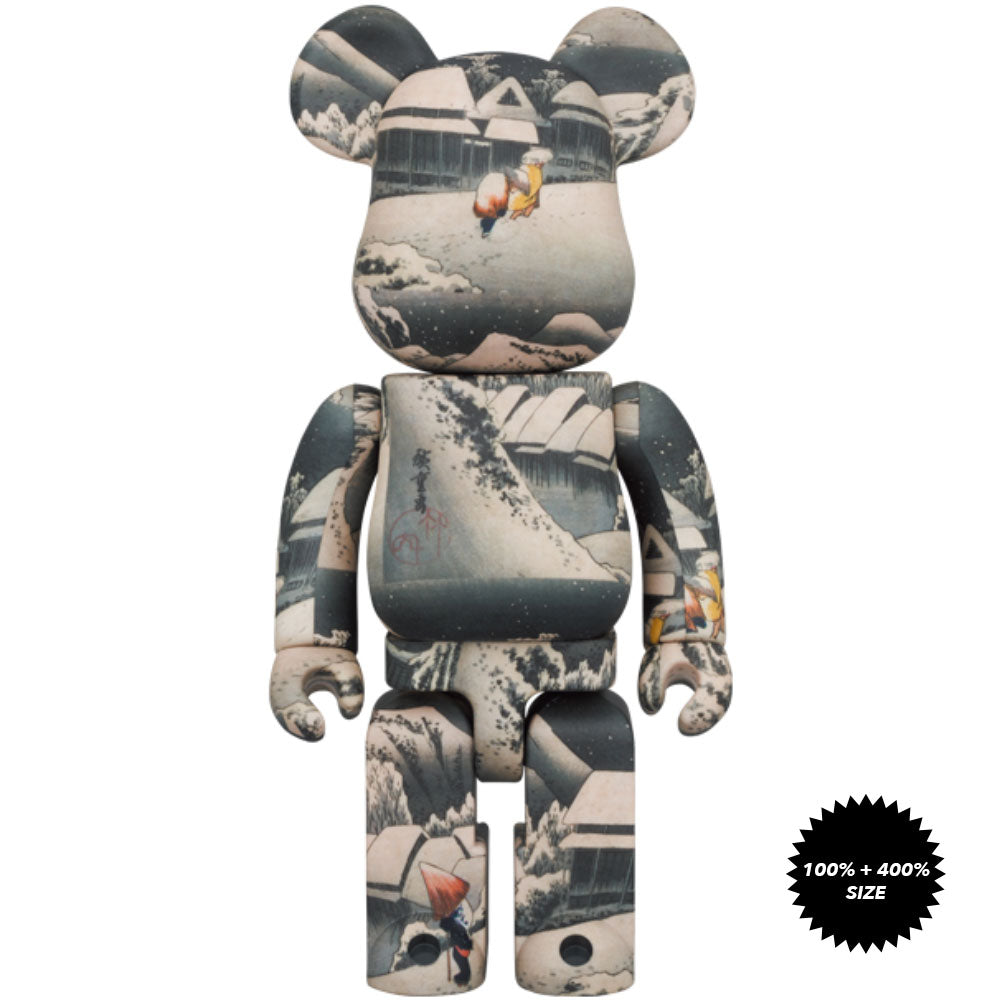 Hiroshige Utagawa "53 Stations of the Tokaido" Kanbara 100% + 400% Bearbrick Set by Medicom Toy