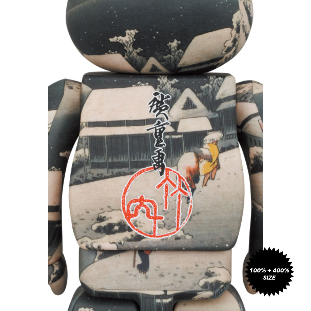 Hiroshige Utagawa "53 Stations of the Tokaido" Kanbara 100% + 400% Bearbrick Set by Medicom Toy