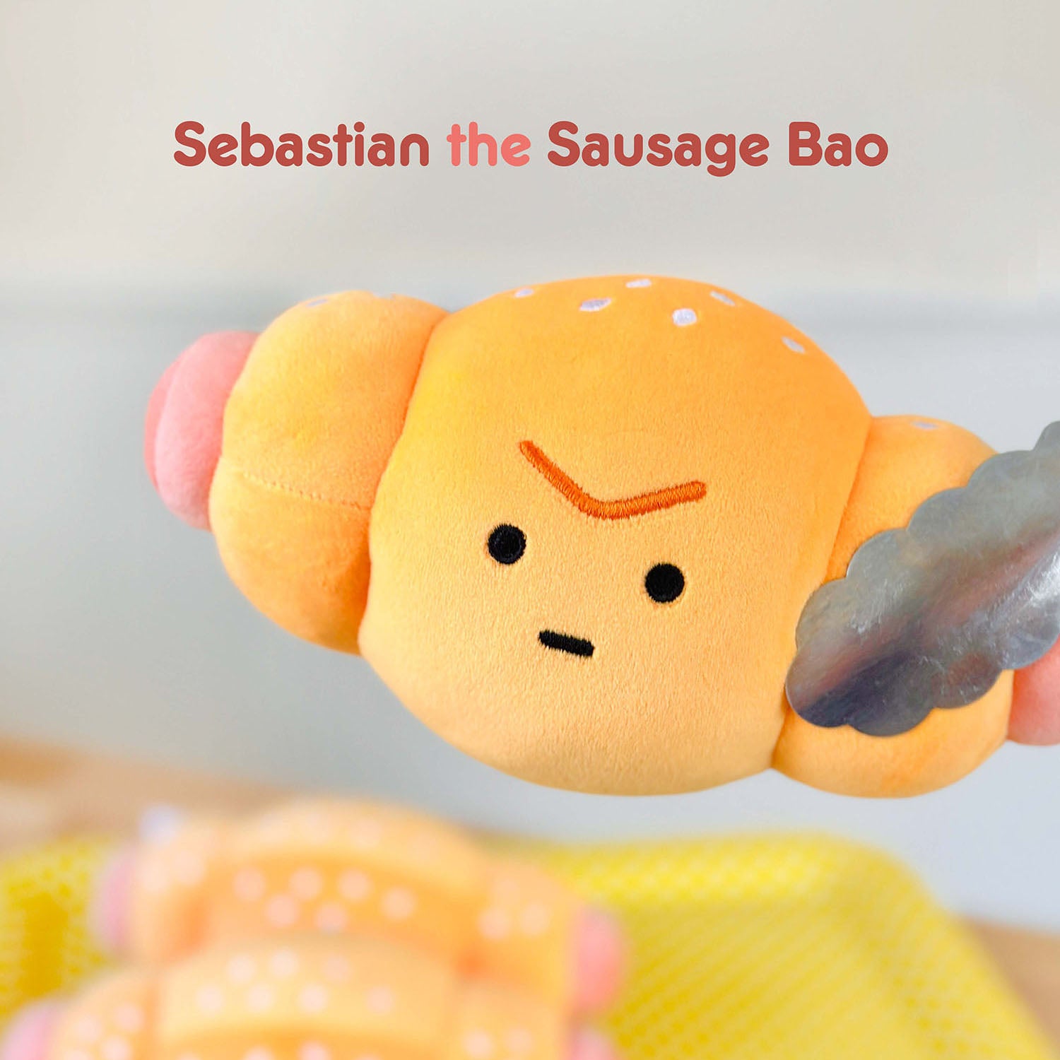 Sebastian the Sausage Bao Plushie by Queenie's Cards