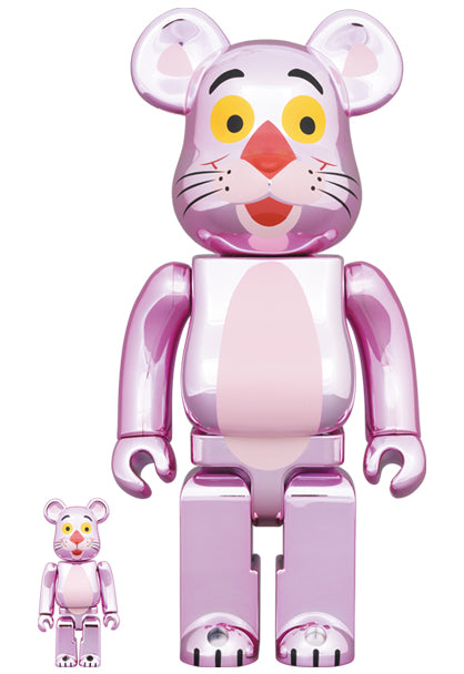 Pink Panther (Chrome Ver.) 100% + 400% Bearbrick Set by Medicom Toy