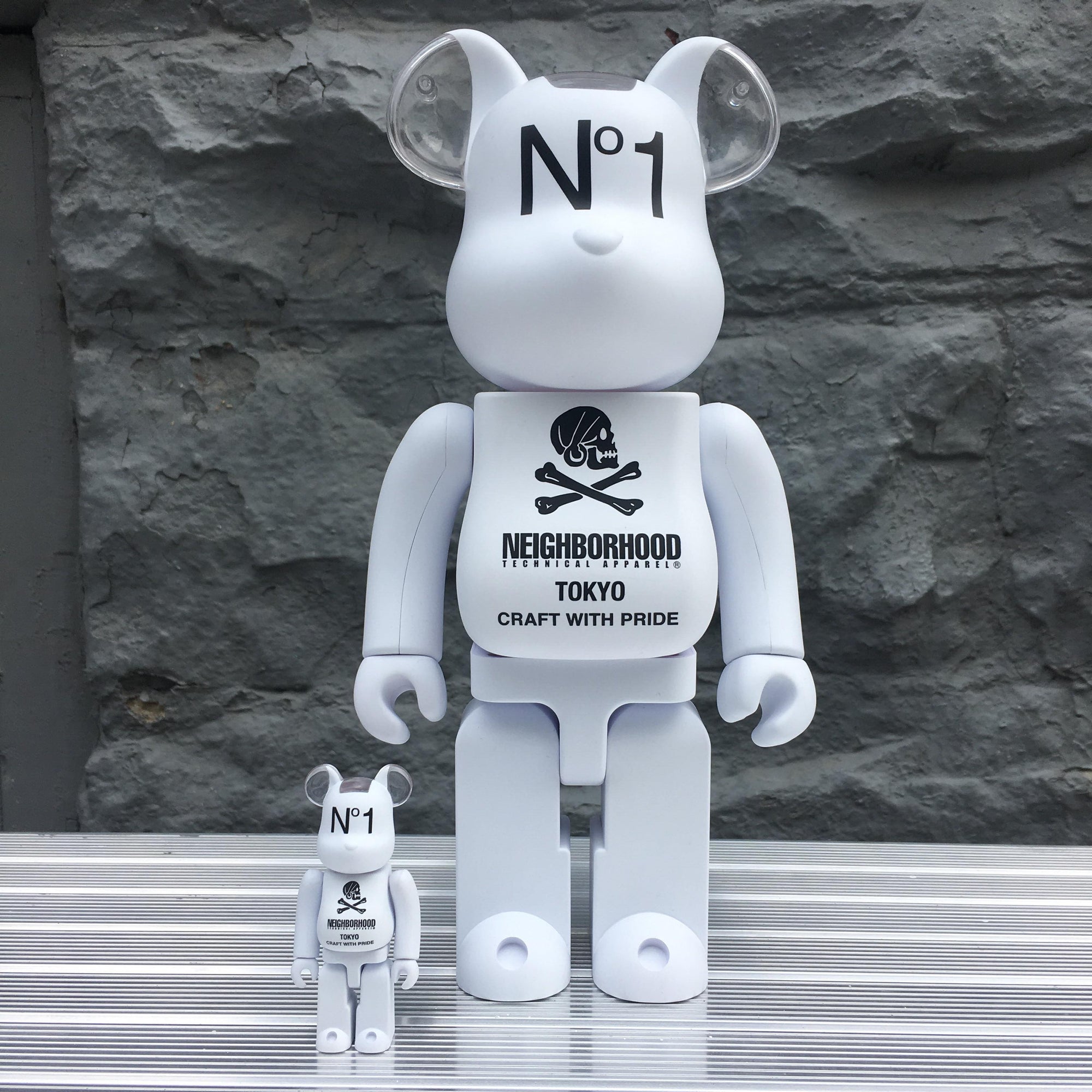 Neighborhood White 100% + 400% Bearbrick Set by Medicom Toy x Neighborhood