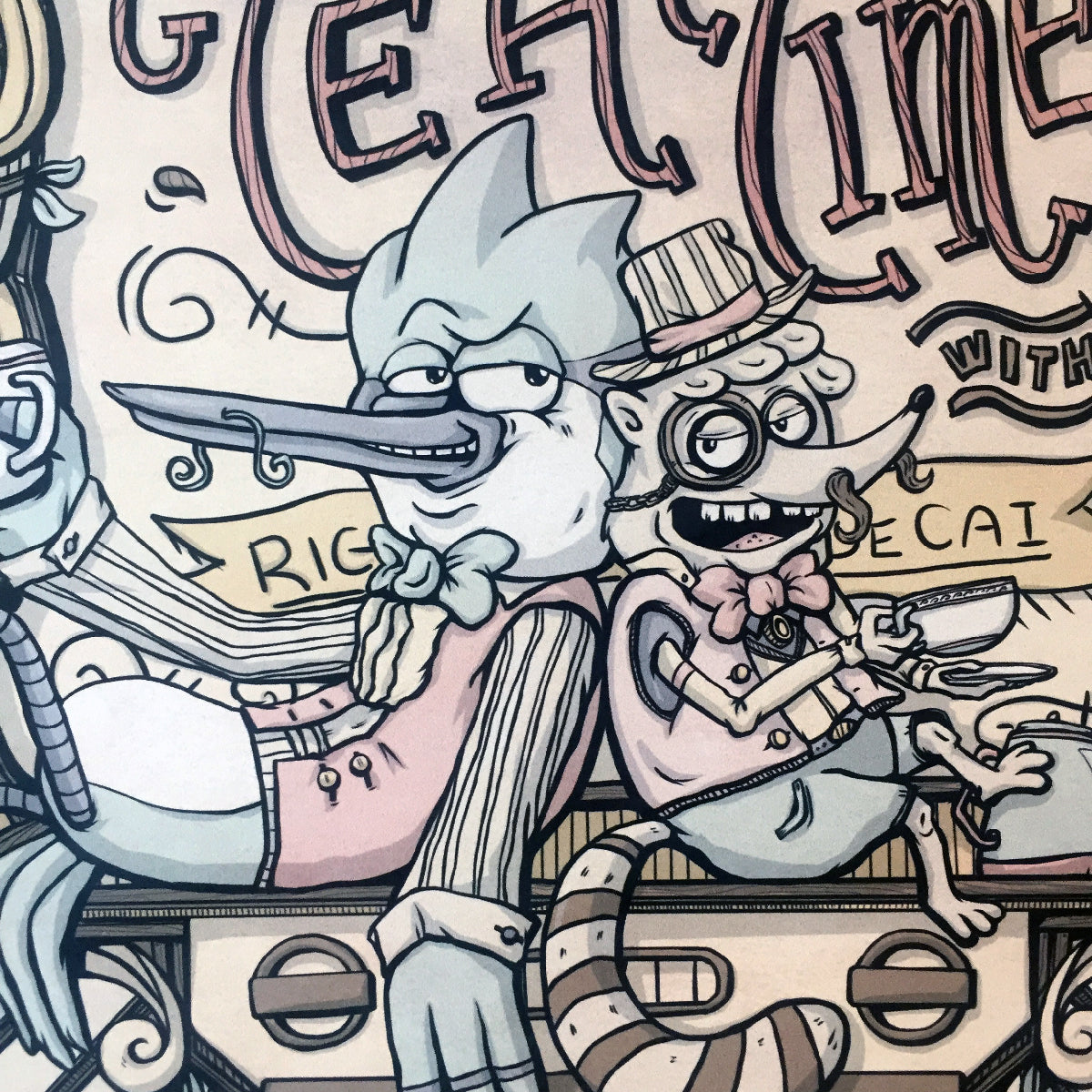 Regular Show Tea Time with Rigby and Mordecai Limited AP Edition 16" x 20" Poster Print by Gray Mako
