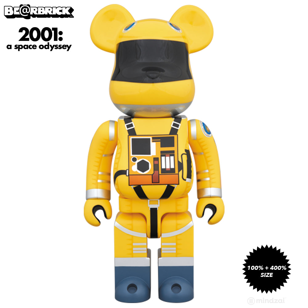 2001: A Space Odyssey Yellow Spacesuit 100% + 400% Bearbrick Set