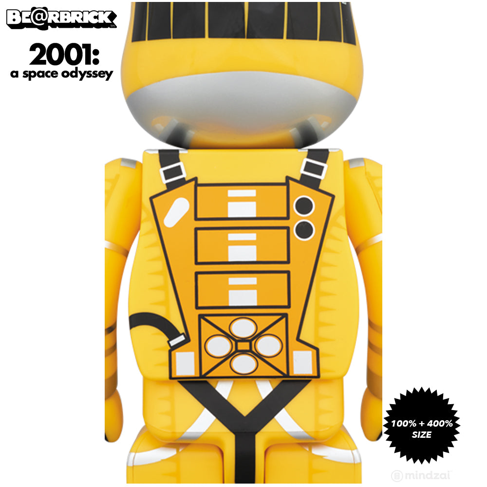 2001: A Space Odyssey Yellow Spacesuit 100% + 400% Bearbrick Set