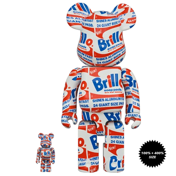 その他 MEDICOM TOY - ANDY WARHOL BEARBRICK 400% 100% Andy Warhol Brillo 100% + 400% Bearbrick Set by Medicom Toy