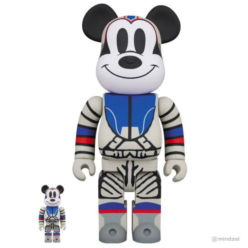 Billionaire Boys Club BBC Astronaut Mickey 100% 400% Bearbrick Set by Medicom Toy