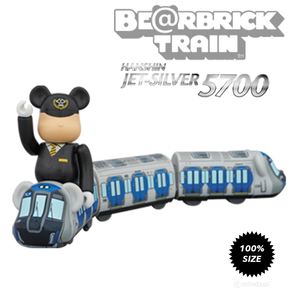 Bearbrick Train Hanshin Jet Silver 5700 by Medicom Toy