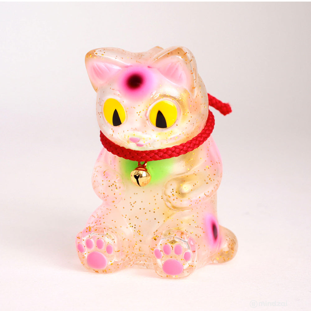 Negora Sitting Lucky Cat 3.5 Inch Clear Edition by Konatsuya