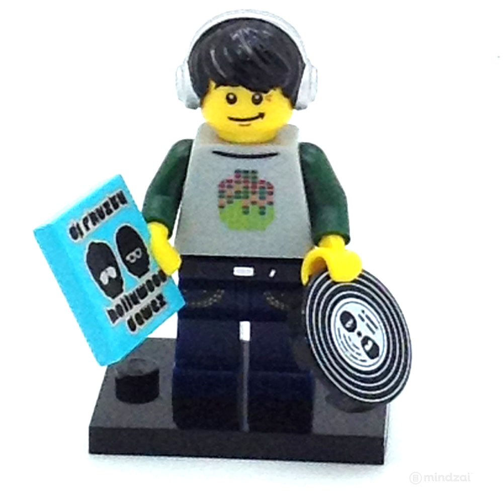Lego Mini Figure Series 8 - DJ with Vinyl Record Disc and Cover