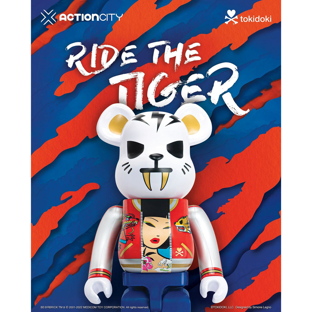 Electric Tiger 1000% Bearbrick by Tokidoki x Medicom Toy x Action City