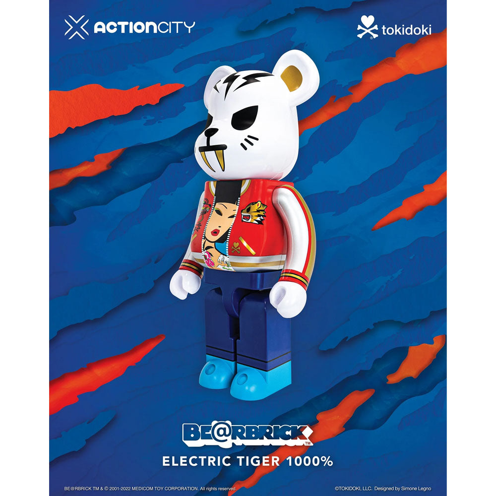Electric Tiger 1000% Bearbrick by Tokidoki x Medicom Toy x Action City