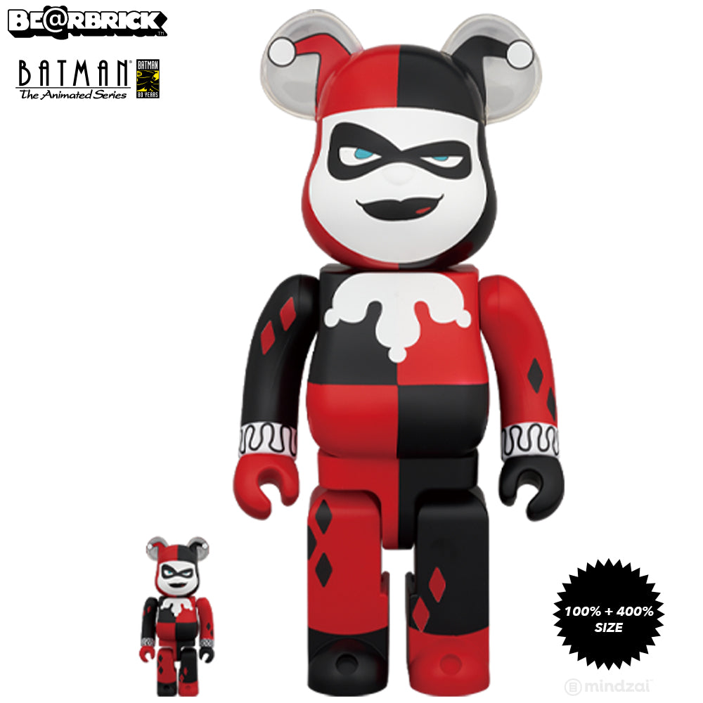 Harley Quinn Batman Animated 100% + 400% Bearbrick Set by Medicom Toy