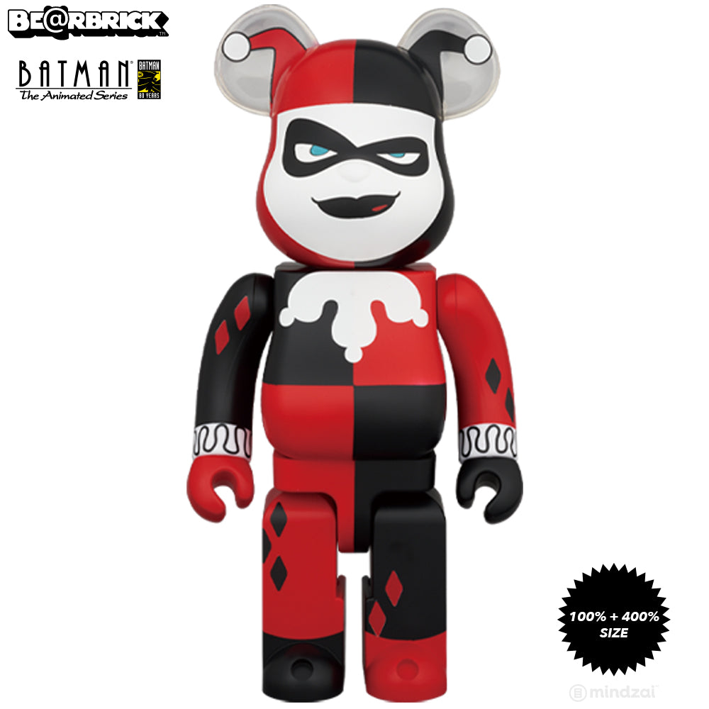 Harley Quinn Batman Animated 100% + 400% Bearbrick Set by Medicom Toy