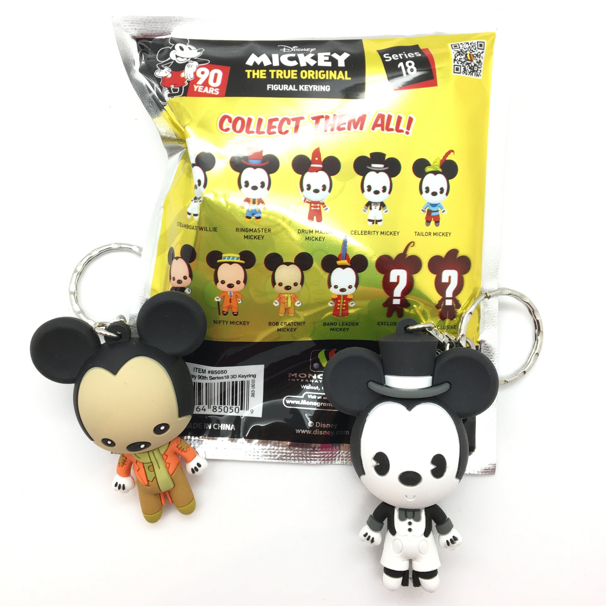 Disney Mickey Through The Years Figural Keychains by Monogram