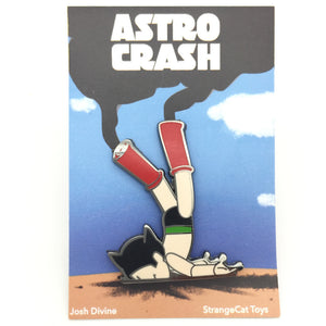 Astro Crash Enamel Pin by Josh Divine
