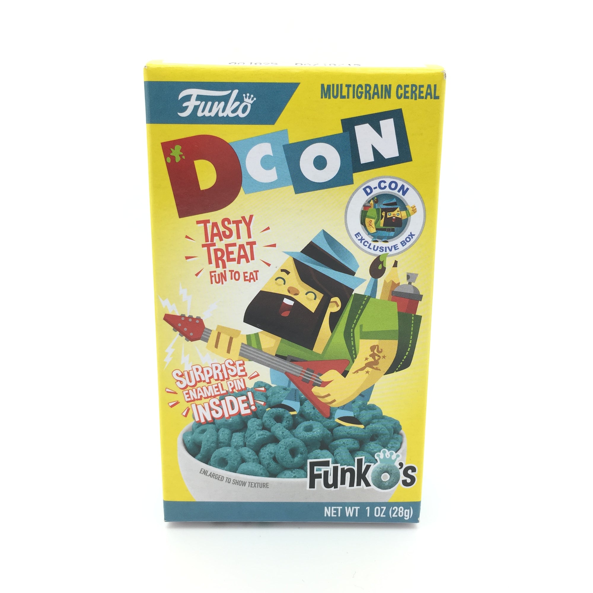 Designer Con FunkO's Exclusive Small Cereal Box with Surprise Enamel Pin