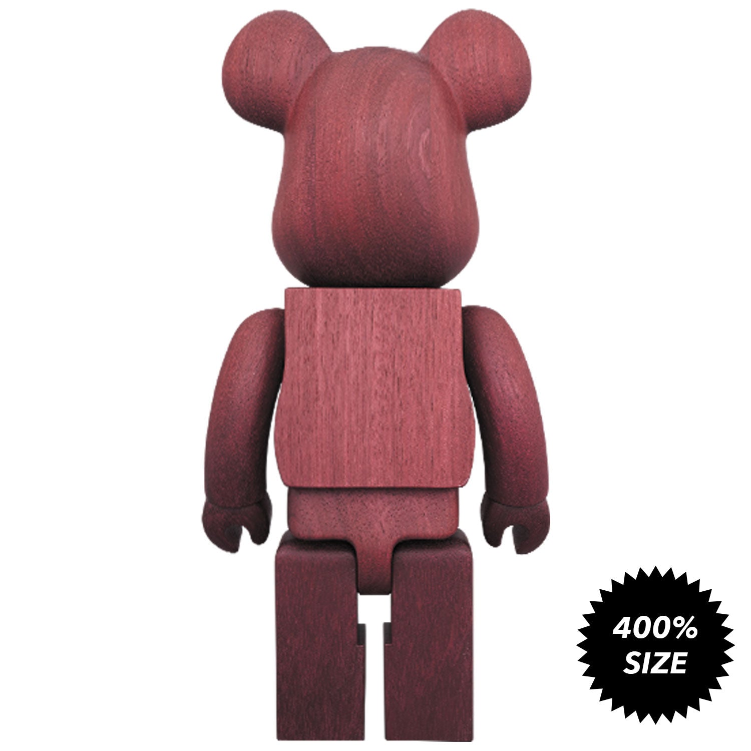 Purple Heart Wooden 400% Bearbrick by Medicom Toy x Karimoku