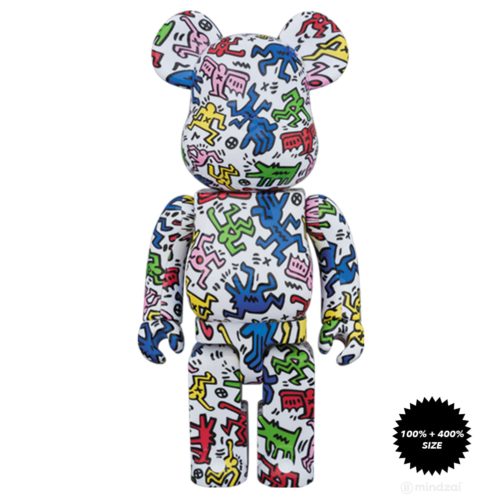 Keith Haring 100% and 400% Bearbrick Set