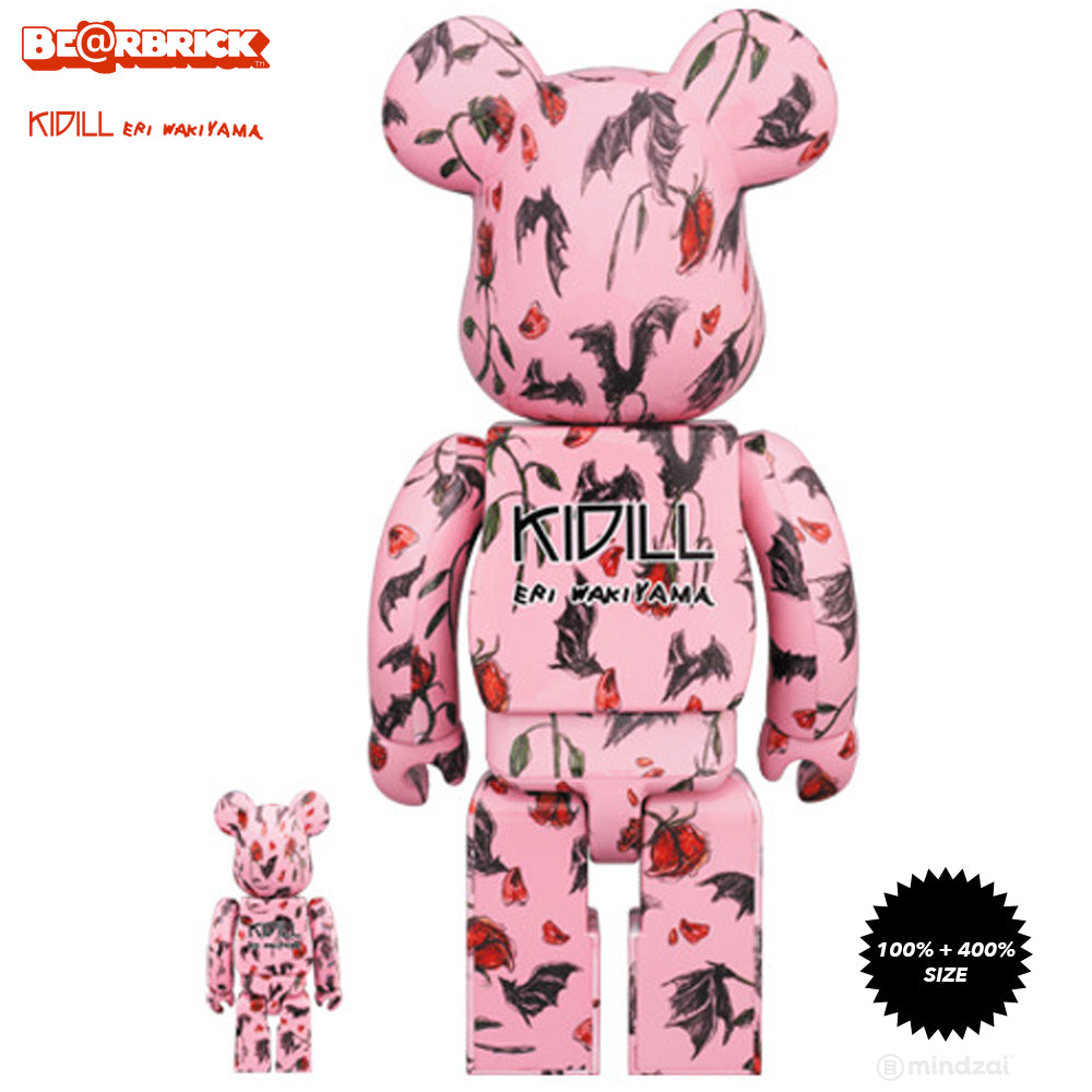 MEDICOM TOY -  ベアブリック KIDILL BAT & ROSE 400％ Pink ベアブリック KIDILL BAT & ROSE 400％ Pink