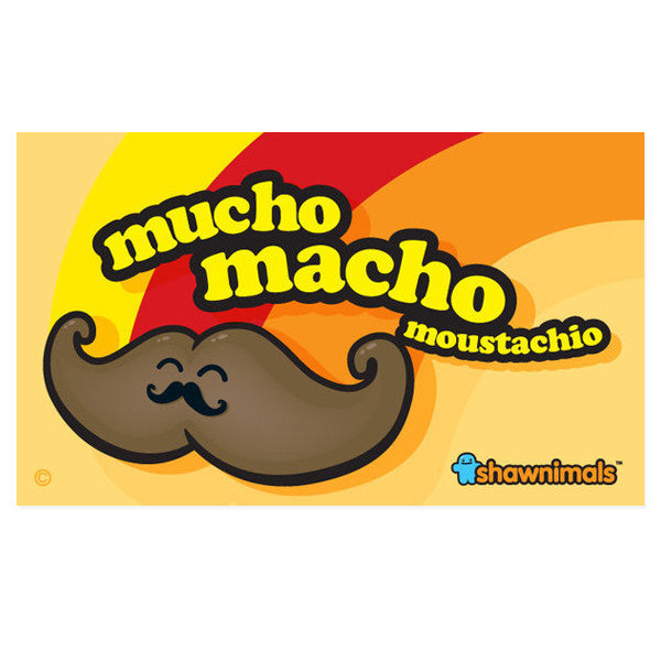 Mucho Macho Moustachio Vinyl Sticker - Mindzai 