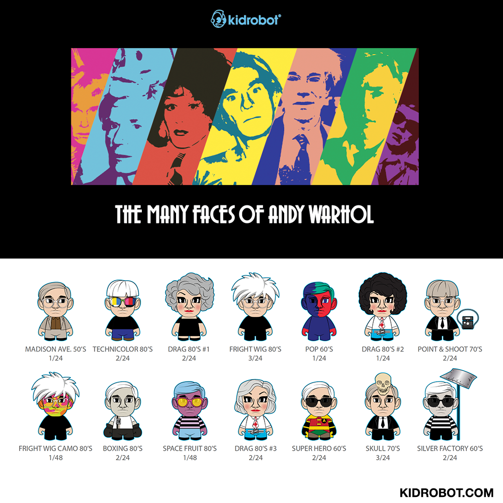 Many Faces Of Andy Warhol Vinyl Mini Series by Kidrobot