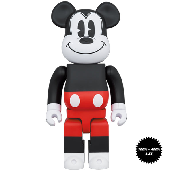 MEDICOM TOY - BE@RBRICK MICKEY MOUSE 100％ & 400％ Mickey Mouse (Red and White Ver.) 100% + 400% Bearbrick Set