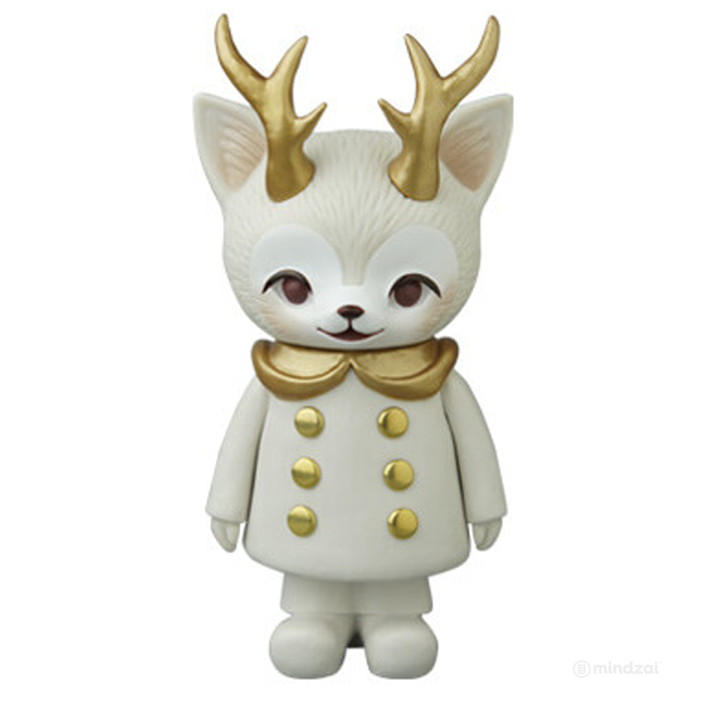 Morris The Cat with Antlers Handmade Sofubi Toy by Kaori Hinata aka Hinatique